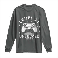 Level 21 Unlocked Video Gamer 21st Birthday Gift Long Sleeve Shirt Vintage 2005 21 Year Old Gift