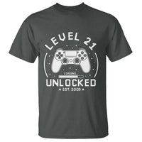 Level 21 Unlocked Video Gamer 21st Birthday Gift T Shirt Vintage 2005 21 Year Old Gift
