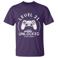 Level 21 Unlocked Video Gamer 21st Birthday Gift T Shirt Vintage 2005 21 Year Old Gift