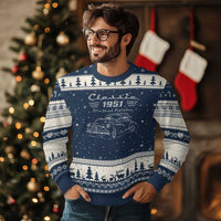 75th Birthday Ugly Christmas Sweater Vintage Retro Car Classic 1951 75 Year Old Gift