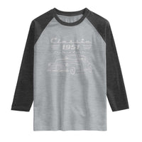 75th Birthday Raglan Shirt Vintage Retro Car Classic 1951 75 Year Old Gift