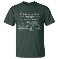 75th Birthday T Shirt Vintage Retro Car Classic 1951 75 Year Old Gift