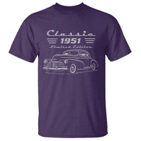 75th Birthday T Shirt Vintage Retro Car Classic 1951 75 Year Old Gift