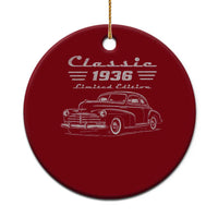 90th Birthday Ceramic Ornament Vintage Retro Car Classic 1936 90 Year Old Gift
