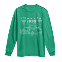 90th Birthday Long Sleeve Shirt Vintage Retro Car Classic 1936 90 Year Old Gift