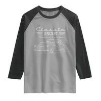 90th Birthday Raglan Shirt Vintage Retro Car Classic 1936 90 Year Old Gift