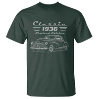 90th Birthday T Shirt Vintage Retro Car Classic 1936 90 Year Old Gift