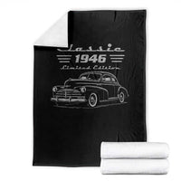 80th Birthday Throw Blanket Vintage Retro Car Classic 1946 80 Year Old Gift