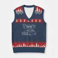 80th Birthday V-Neck Knit Sweater Vest Vintage Retro Car Classic 1946 80 Year Old Gift