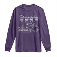 80th Birthday Long Sleeve Shirt Vintage Retro Car Classic 1946 80 Year Old Gift