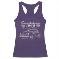 80th Birthday Racerback Tank Top Vintage Retro Car Classic 1946 80 Year Old Gift