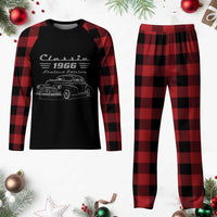 60th Birthday Plaid Pajama Set Vintage Retro Car Classic 1966 60 Year Old Gift