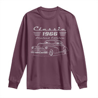 60th Birthday Long Sleeve Shirt Vintage Retro Car Classic 1966 60 Year Old Gift