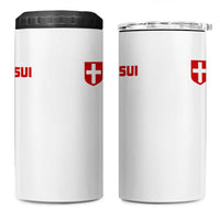 Switzerland 4 in 1 Can Cooler Tumbler Vintage Retro Swiss Flag