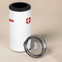 Switzerland 4 in 1 Can Cooler Tumbler Vintage Retro Swiss Flag