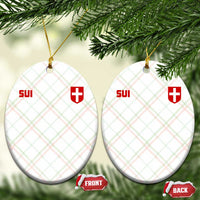 Switzerland Ceramic Ornament Vintage Retro Swiss Flag