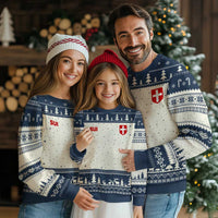 Switzerland Ugly Christmas Sweater Vintage Retro Swiss Flag