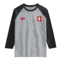 Switzerland Raglan Shirt Vintage Retro Swiss Flag