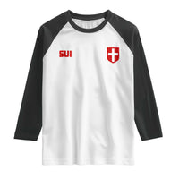 Switzerland Raglan Shirt Vintage Retro Swiss Flag