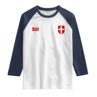 Switzerland Raglan Shirt Vintage Retro Swiss Flag