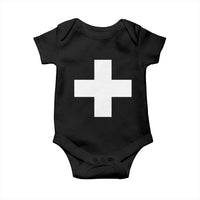 Swiss Vintage Cross Flag Switzerland Baby Onesie
