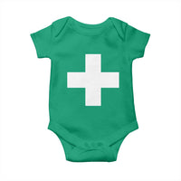 Swiss Vintage Cross Flag Switzerland Baby Onesie
