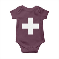 Swiss Vintage Cross Flag Switzerland Baby Onesie