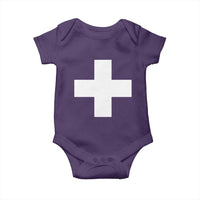 Swiss Vintage Cross Flag Switzerland Baby Onesie