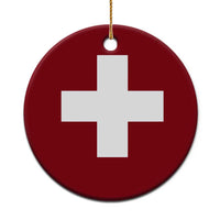 Swiss Vintage Cross Flag Switzerland Ceramic Ornament