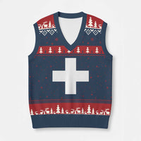 Swiss Vintage Cross Flag Switzerland V-Neck Knit Sweater Vest