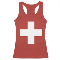 Swiss Vintage Cross Flag Switzerland Racerback Tank Top