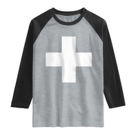 Swiss Vintage Cross Flag Switzerland Raglan Shirt