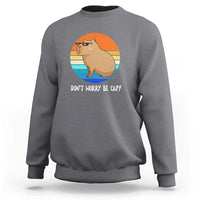 Funny Capybara Sweatshirt Vintage Rodent Dont Be Worry Be Capy - Wonder Print Shop