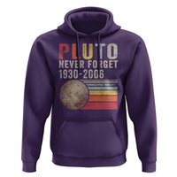 Never Forget Pluto Hoodie Retro Style Funny Space Science