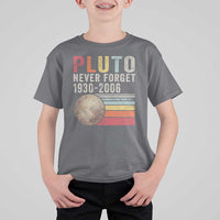 Never Forget Pluto T Shirt For Kid Retro Style Funny Space Science - Wonder Print Shop