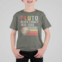 Never Forget Pluto T Shirt For Kid Retro Style Funny Space Science - Wonder Print Shop