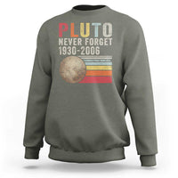 Never Forget Pluto Sweatshirt Retro Style Funny Space Science - Wonder Print Shop