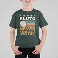 Never Forget Pluto T Shirt For Kid Retro Style Funny Space Science 1930-2006 - Wonder Print Shop