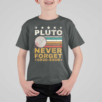 Never Forget Pluto T Shirt For Kid Retro Style Funny Space Science 1930-2006 - Wonder Print Shop