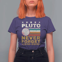 Never Forget Pluto T Shirt For Women Retro Style Funny Space Science 1930-2006 - Wonder Print Shop
