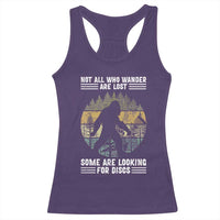 Funny Bigfoot Disc Golf Racerback Tank Top Not All Who Wander Are Lost Sasquatch Lovers