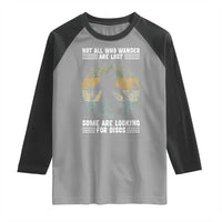 Funny Bigfoot Disc Golf Raglan Shirt Not All Who Wander Are Lost Sasquatch Lovers