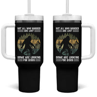 Funny Bigfoot Disc Golf Tumbler With Handle Not All Who Wander Are Lost Sasquatch Lovers