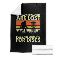 Funny Disc Golf Bigfoot Throw Blanket Vintage Sasquatch Sports Golfer Dad Frisbee - Wonder Print Shop