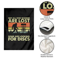 Funny Disc Golf Bigfoot Garden Flag Vintage Sasquatch Sports Golfer Dad Frisbee - Wonder Print Shop