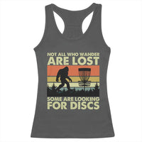 Funny Disc Golf Bigfoot Racerback Tank Top Vintage Sasquatch Sports Golfer Dad Frisbee - Wonder Print Shop