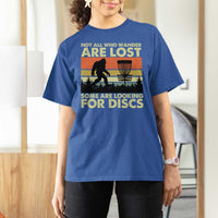 Funny Disc Golf Bigfoot T Shirt For Women Vintage Sasquatch Sports Golfer Dad Frisbee - Wonder Print Shop