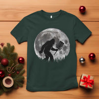 Disc Golf Bigfoot T Shirt Funny Cool Full Moon & Trees Sasquatch - Wonder Print Shop