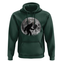 Disc Golf Bigfoot Hoodie Funny Cool Full Moon & Trees Sasquatch - Wonder Print Shop