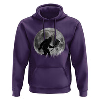 Disc Golf Bigfoot Hoodie Funny Cool Full Moon & Trees Sasquatch - Wonder Print Shop